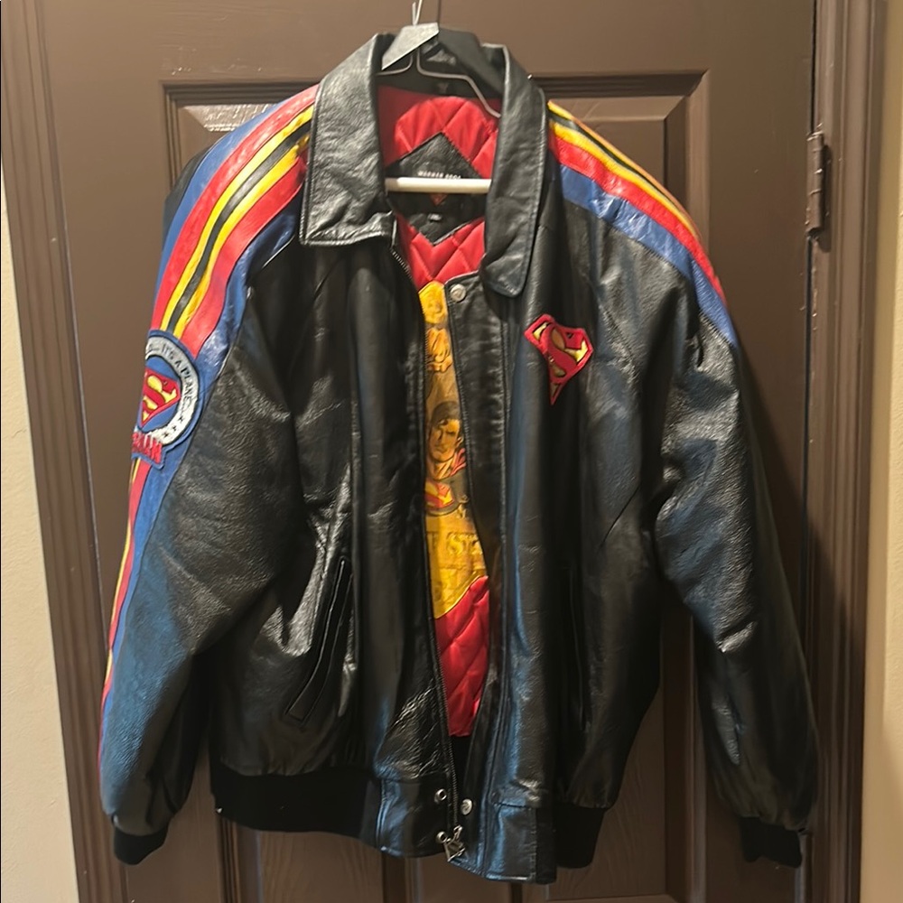 Warner Bros Black and Red Bomber Varsity Jacket